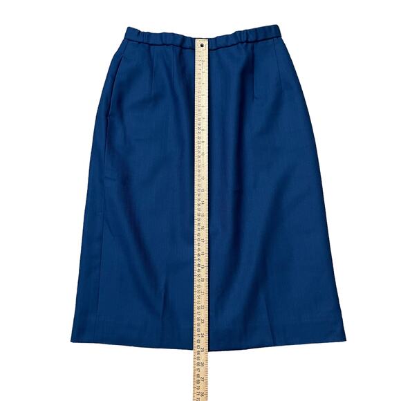 Pendleton Skirt Womens 8 Blue 100% Virgin Wool Fully Lined Straight USA Made VTG - Picture 10 of 11